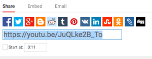 YouTube Share link